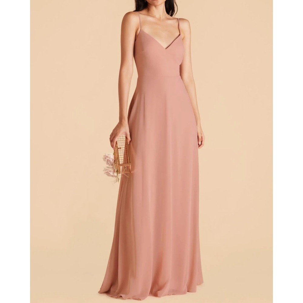 Birdy Grey Devin Chiffon Dress Sz XL Dusty Rose Sleeveless Pockets Prom Wedding